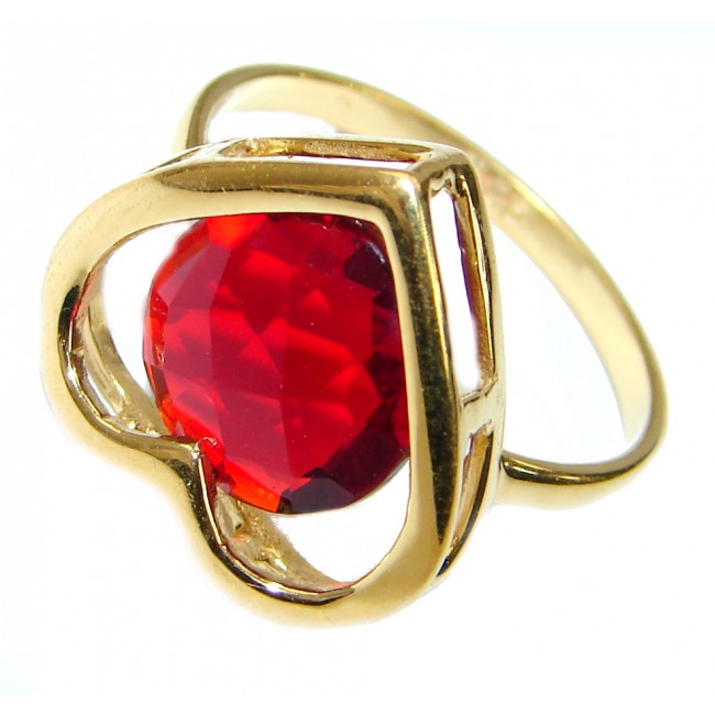 My Love Red Topaz 14K Gold over .925 Silver Ring s. 6