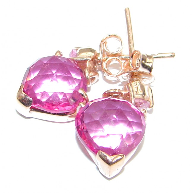 Pink Passion Topaz 14K Gold over .925 Sterling Silver earrings