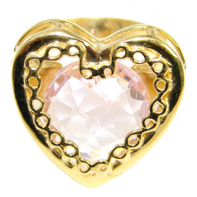 My Love Light Pink Topaz 14K Gold over .925 Silver Ring s. 7 1/2