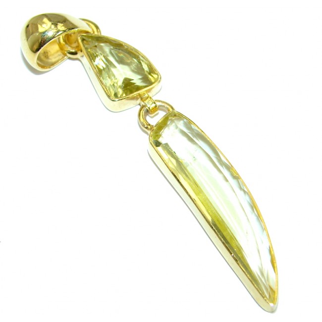 Genuine Citrine 18ct Gold over .925 Sterling Silver handcrafted pendant
