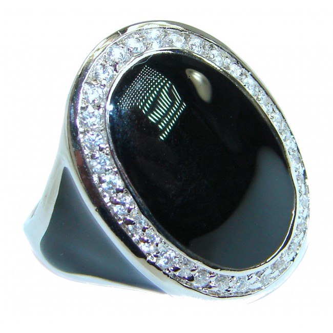 Authentic Onyx .925 Sterling Silver handmade Ring s. 9