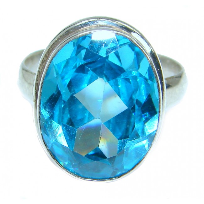 Energazing Swiss Blue Topaz .925 Sterling Silver handmade Ring size 7 1/4