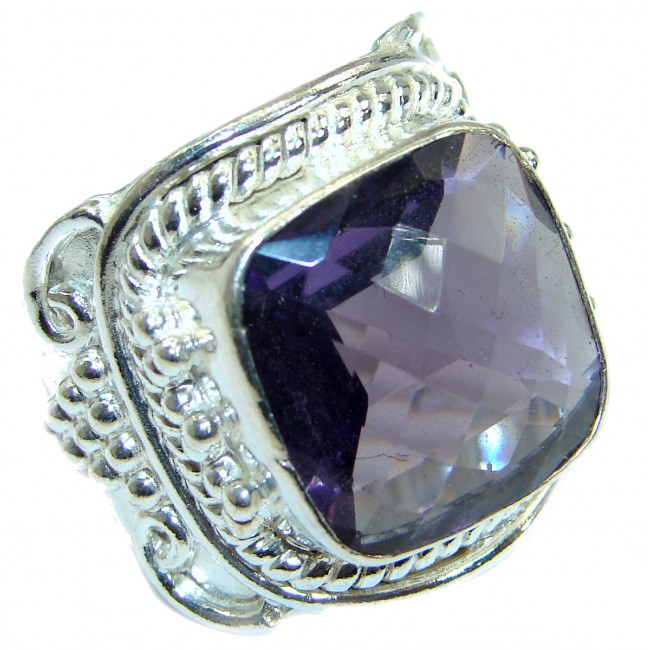 Purple Quartz .925 Sterling Silver ring s. 9 1/4