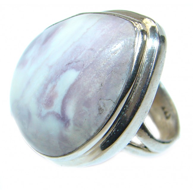 Natural Bertrandite - Tiffany Jasper- Sterling Silver handcrafted Ring s. 6 3/4
