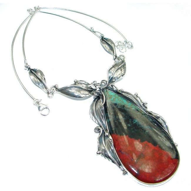 Fine Art Natural Sonora Jasper .925 Sterling Silver handmade necklace