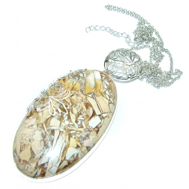 Unique Design Australian Bracciated Mookaite Jasper .925 Sterling Silver necklace