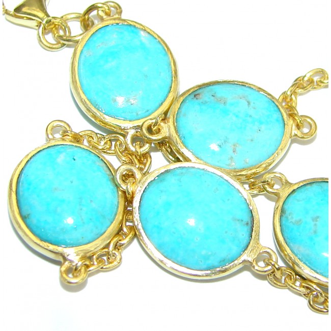 Genuine Turquoise 14K Gold over Sterling Silver handcrafted Bracelet