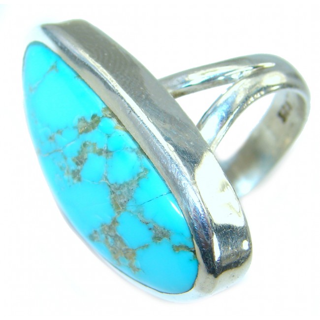 Genuine Sleeping Beauty Turquoise .925 Sterling Silver Ring size 7 1/4