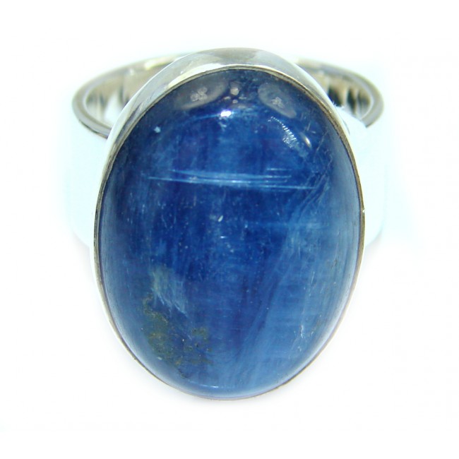Huge Authentic Australian Blue Kyanite .925 Sterling Silver handmade Ring s. 6
