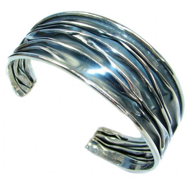 Ocean Waves handcrafted .925 Sterling Silver Bracelet / Cuff