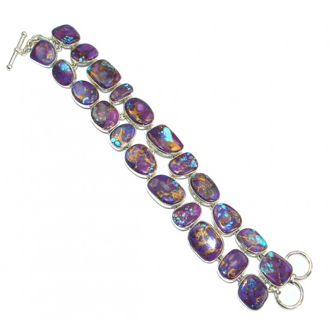 Huge Rich Purple Turquoise .925 Sterling Silver handmade Bracelet