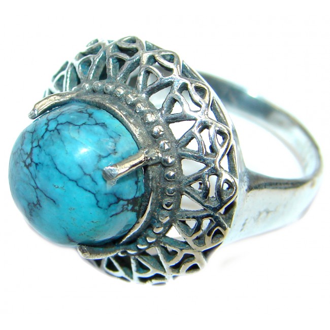 Turquoise .925 Sterling Silver ring; s. 8 3/4