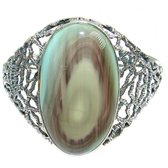Bohemian Style Excellent quality Imperial Jasper .925 Sterling Silver Bracelet / Cuff