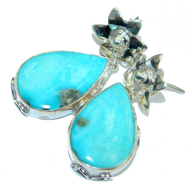 Genuine Beauty Turquoise .925 Sterling Silver handmade earrings