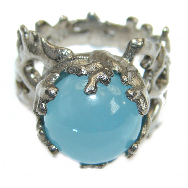 Passiom Fruit Natural 48.5 ct. Aquamarine Rhodium over Sterling Silver Ring s. 7