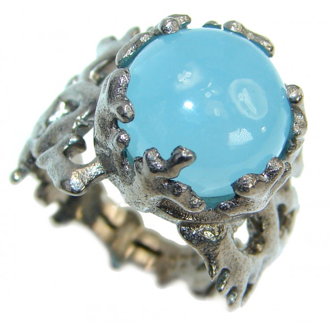 Passiom Fruit Natural 48.5 ct. Aquamarine Rhodium over Sterling Silver Ring s. 7
