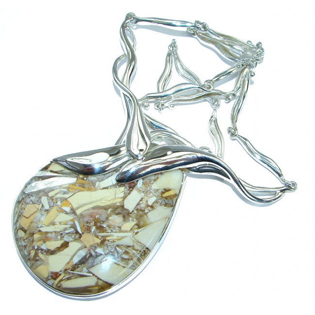 Aura Of Beauty Australian Bracciated Mookaite Jasper .925 Sterling Silver necklace