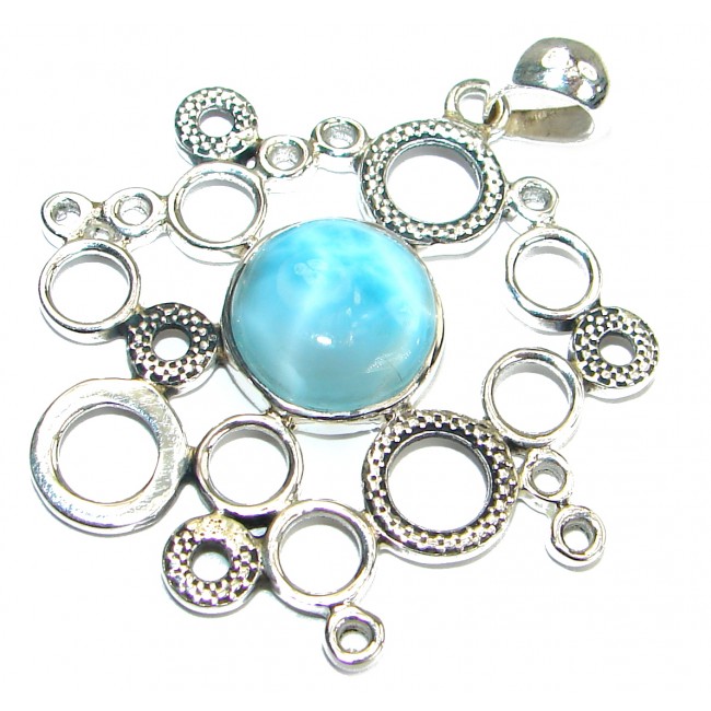 Blue Star genuine Larimar .925 Sterling Silver handmade pendant