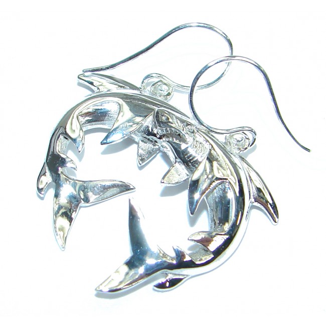 Playing Fishes .925 Sterling Silver handcrafted earrings