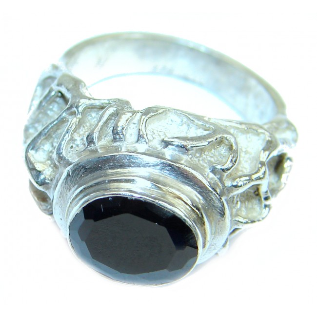 Majestic Authentic Onyx .925 Sterling Silver handmade Ring s. 7 1/4