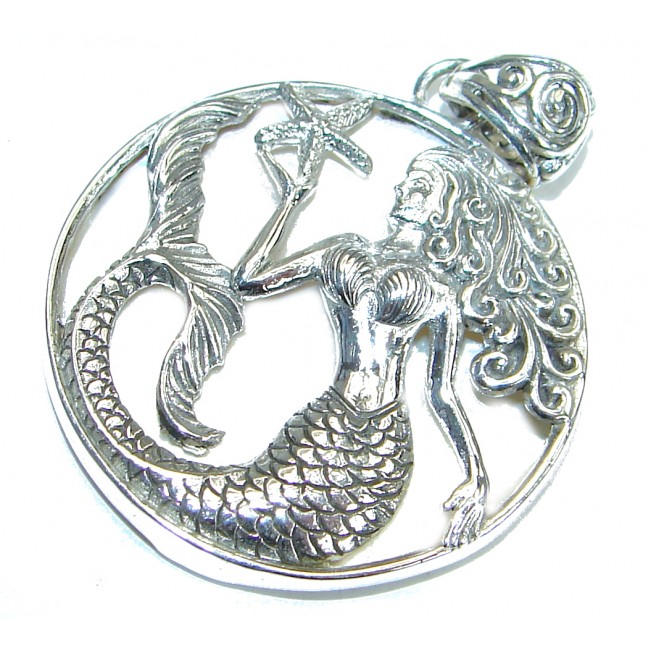 Mermaid Rainbow Abalone .925 Sterling Silver handmade Pendant