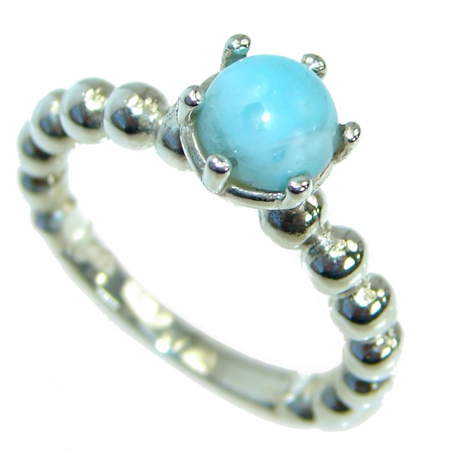 Natural Larimar .925 Sterling Silver handcrafted Ring s. 6 1/4