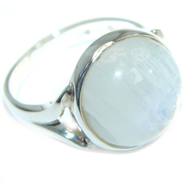 Fire Moonstone .925 Sterling Silver handcrafted ring size 6 3/4