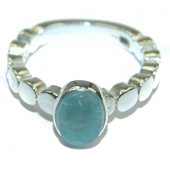 Passiom Fruit Natural Aquamarine Rhodium over Sterling Silver Ring s. 5 1/2