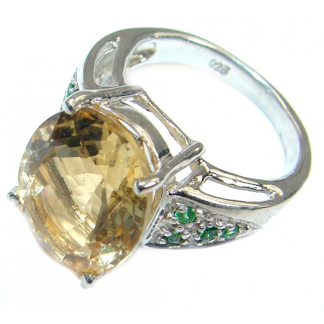 Natural 16.5 ct. Citrine .925 Sterling Silver Ring s. 6 1/4