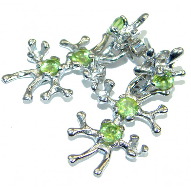 Nature Inspired Authentic Peridot .925 Sterling Silver handmade earrings