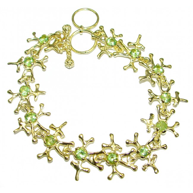 Green Reef genuine Peridot .925 Sterling Silver handmade Bracelet