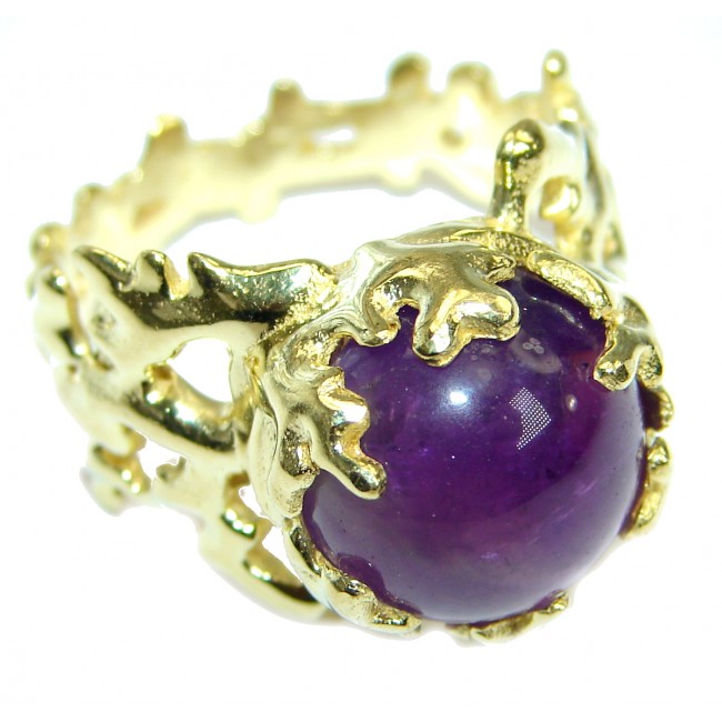 Ocean inspired Natural 21 ct. Amethyst .925 Sterling Silver Ring s. 8 1/4