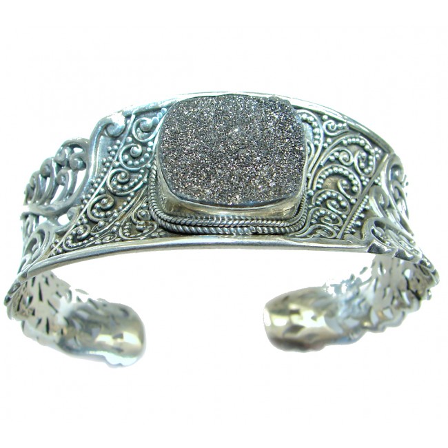 Bali Design Stardust Druzy handcrafted .925 Sterling Silver Bracelet / Cuff