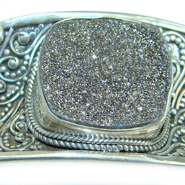Bali Design Stardust Druzy handcrafted .925 Sterling Silver Bracelet / Cuff