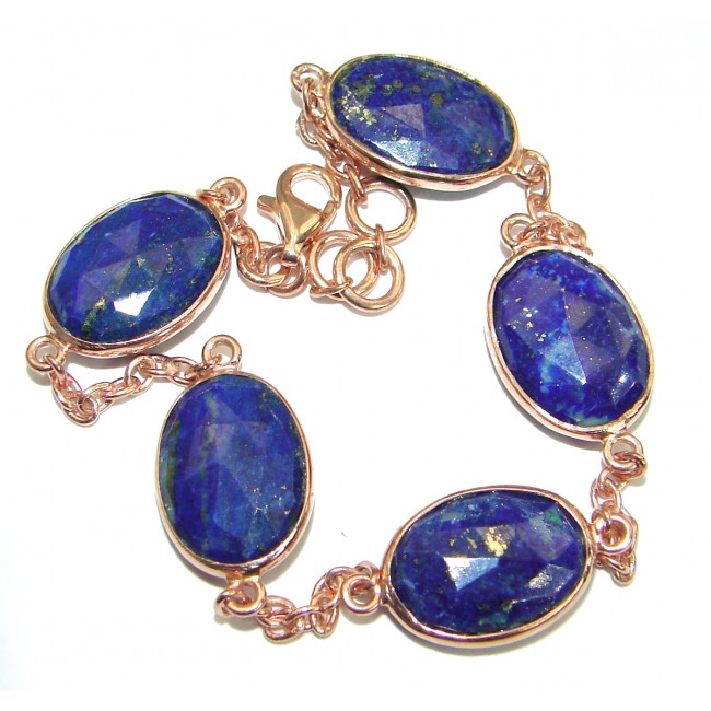 Flawless Passion Lapis Lazuli Gold plated over .925 Sterling Silver Bracelet