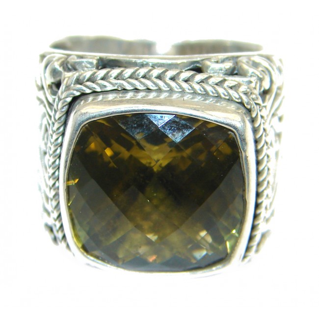 Bold Champagne Topaz .925 Sterling Silver Ring size 7