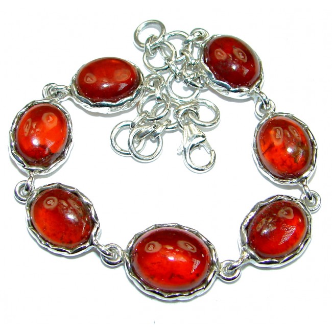 Flawless Passion Red Ruby .925 Sterling Silver handcrafted Bracelet