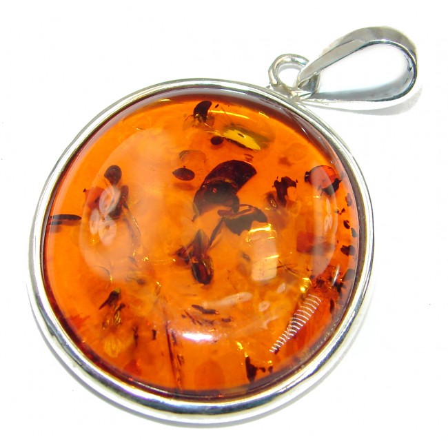 Great Natural Baltic Amber .925 Sterling Silver handmade Pendant