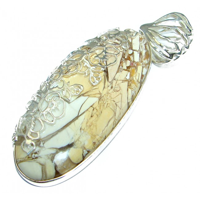 Aura Of Beauty Australian Bracciated Mookaite .925 Sterling Silver handcrafted pendant