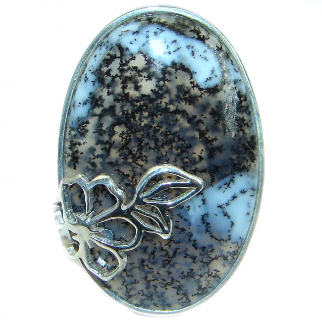 Top Quality Dendritic Agate .925 Sterling Silver hancrafted Ring s. 7 1/2