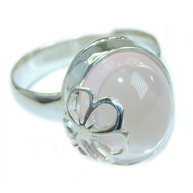 Best Quality Rose Quartz .925 Sterling Silver ring s. 7 3/4