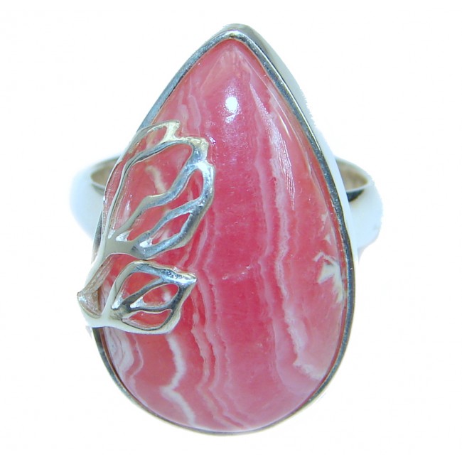 Top Quality Rhodochrosite .925 Sterling Silver handmade ring size 8