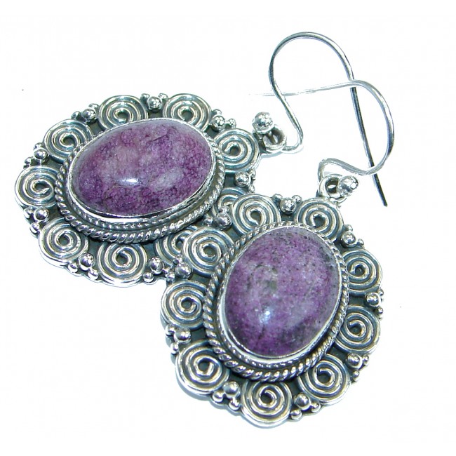 Amazing Purple Sugalite .925 Sterling Silver handcrafted earrings