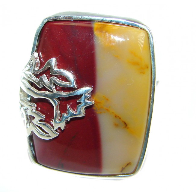Flawless Australian Mookaite .925 Sterling Silver handcrafted Ring size 7 1/4