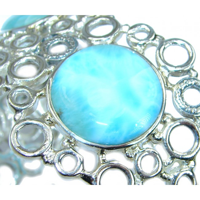 Harmony Blue Larimar .925 Sterling Silver handcrafted Bracelet / Cuff