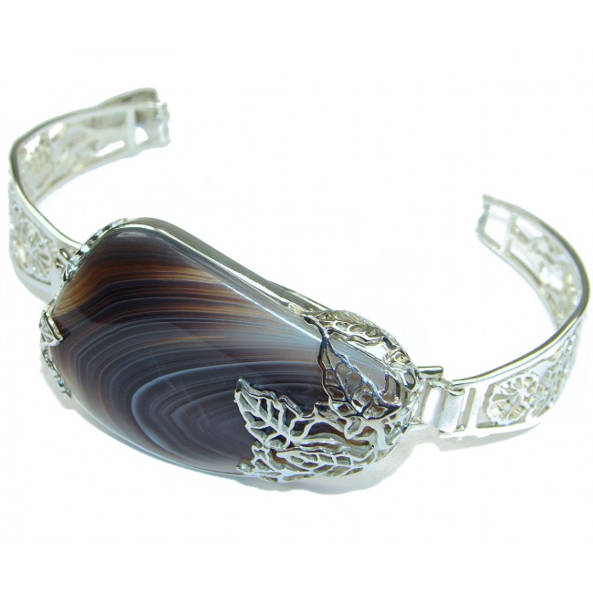 Aura Of Beauty Botswana Agate .925 Sterling Silver handcrafted Bracelet