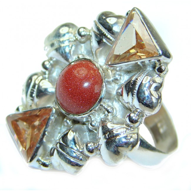 Perfect Carnelian .925 Sterling Silver handmade Ring s. 9