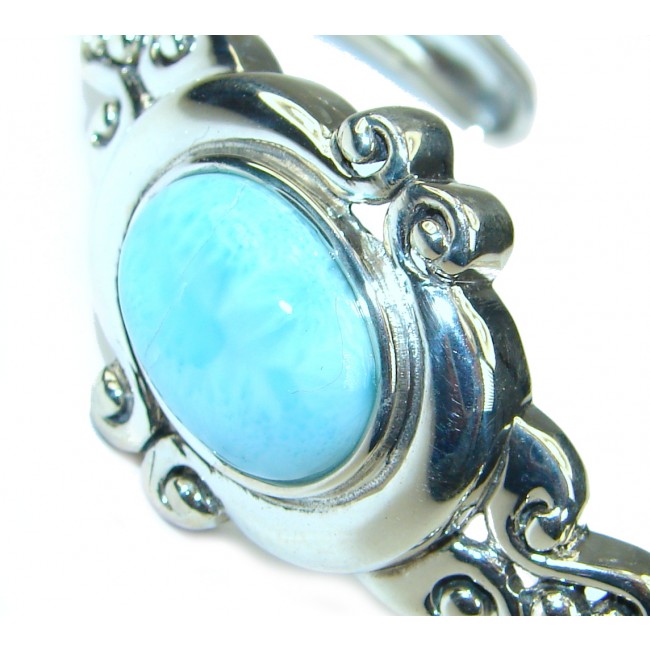 Great quality Blue Larimar highly polished .925 Sterling Silver handmade Bracelet / Cuff