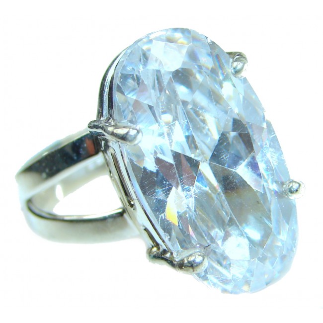 Cubic Zirconia .925 Sterling Silver Cocktail ring s. 8