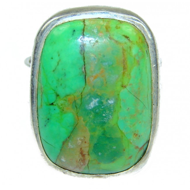 Green Turquoise .925 Sterling Silver handmade Ring s. 7 1/2